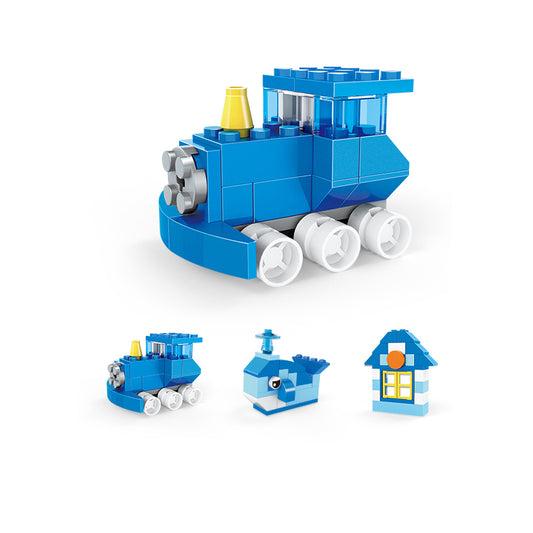 Designer Children's Building Blocks (Train) Blue Bricks 3-in-1 Toy