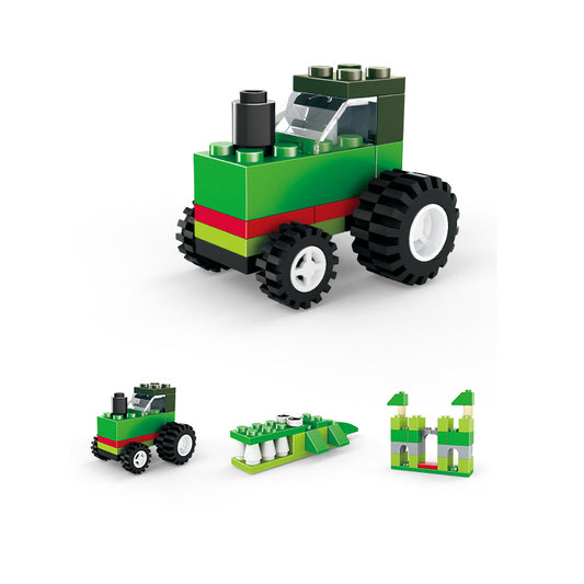 Children's Building Blocks (Tractor) Green Bricks 3-in-1 Toys