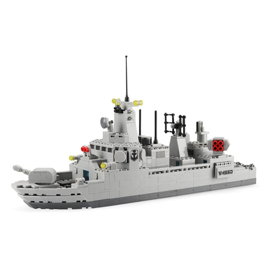 Building Block Set Destroyer Ship Rotating Turret with Gun Attachment